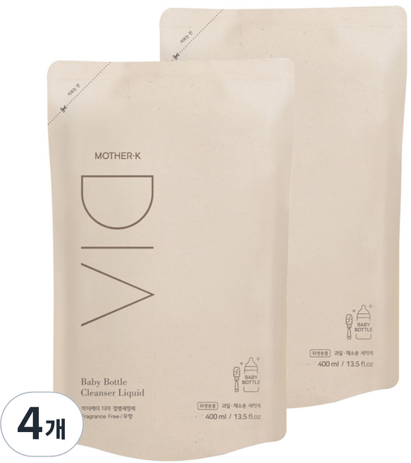 마더케이 유아용 디아 젖병세정제 리필형, 400ml, 4개