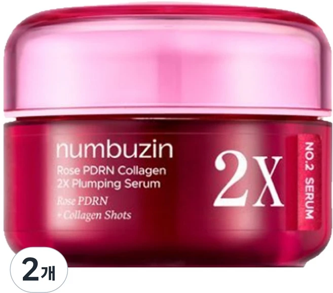 넘버즈인 2번 로즈 PDRN 콜라겐 플럼핑 세럼 투엑스, 30ml, 2개 - 쿠팡