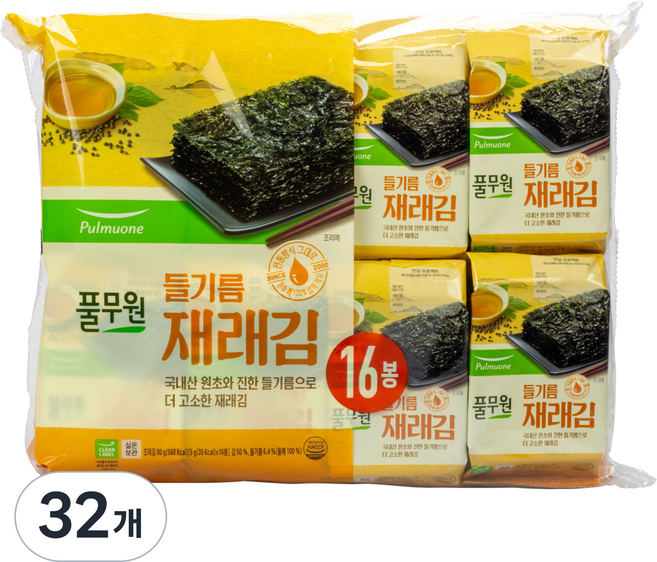 풀무원 재래 도시락김, 5g, 32개