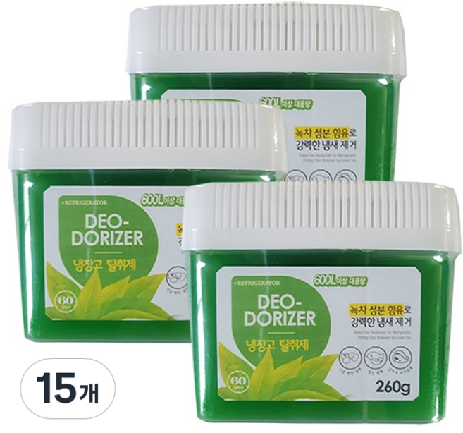 허브스토리 냉장고 탈취제 녹차젤 본품, 160g, 15개