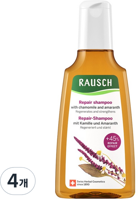 라우쉬 카모마일 아마란스 리페어 샴푸, 4개, 200ml