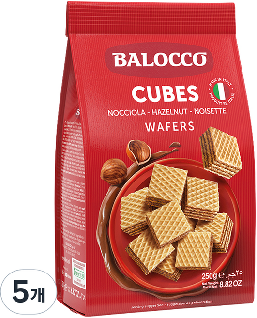 BALOCCO 帕洛克 榛果迷你威化餅, 250g, 5個