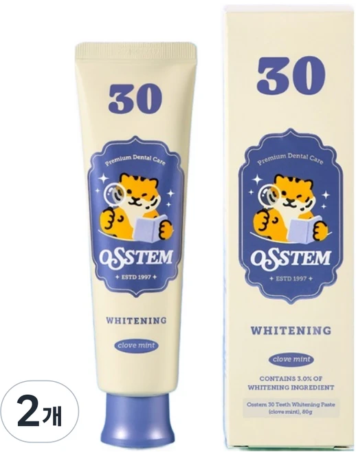 오스템 30 치아미백제 클로브 민트향, 80g, 2개 - 쿠팡