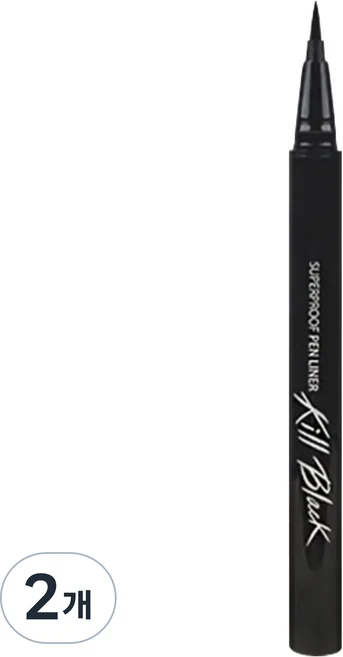 클리오 수퍼프루프 펜 라이너 0.55ml, 001 블랙, 2개 - 쿠팡