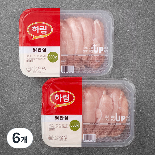 하림 닭안심 (냉장), 600g, 6개
