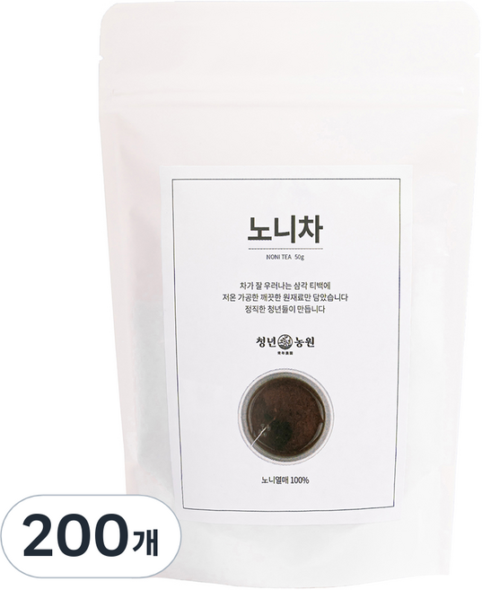 청년농원 저온가공 노니차 삼각티백, 1g, 50개입, 4개