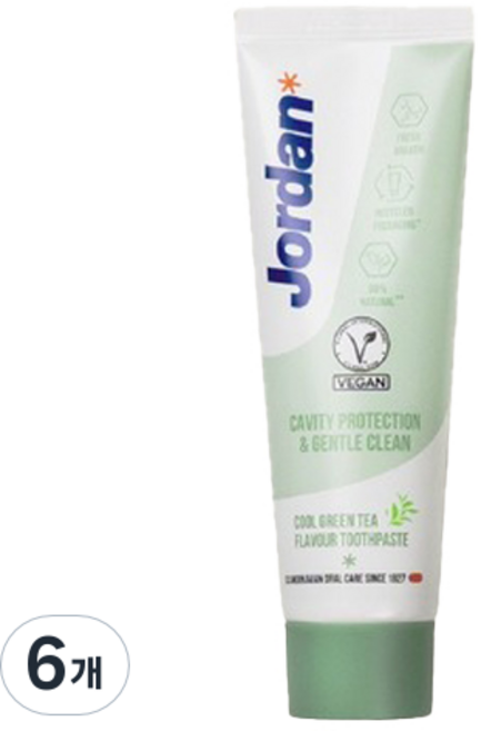 조르단 쿨 그린티향 치약, 100g, 6개