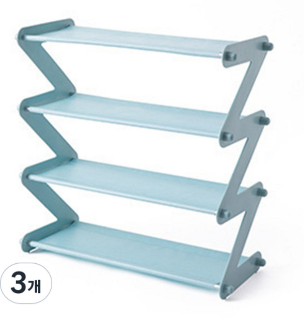 프리미어 파스텔 컬러풀 신발 정리함, 블루, 3개