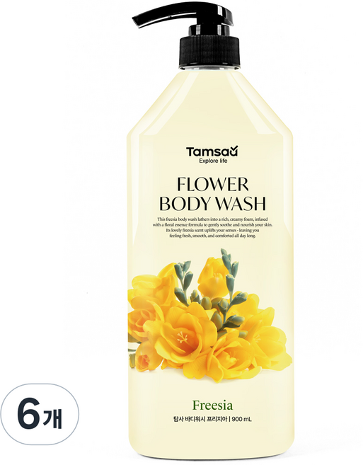 탐사 플라워 바디워시 프리지아, 6개, 900ml