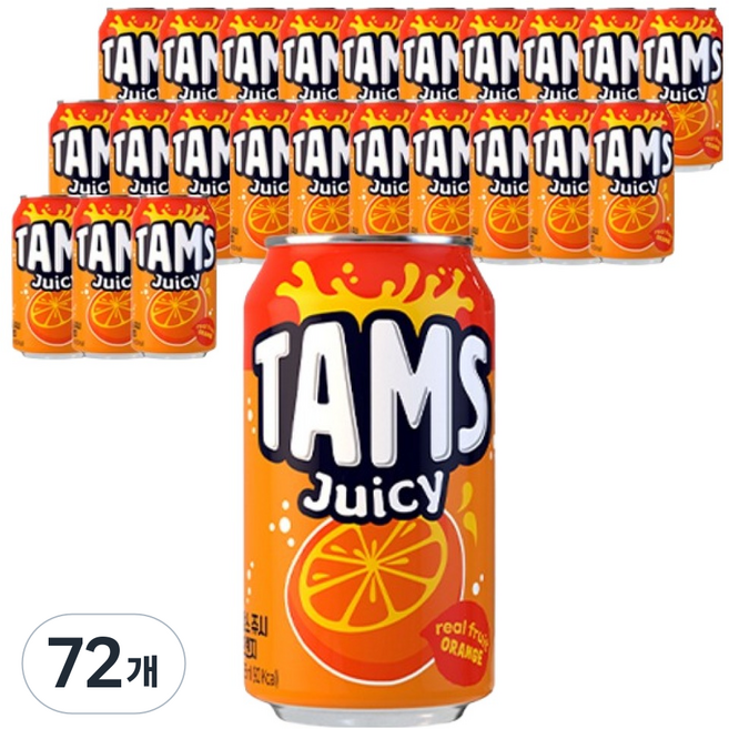 탐스 쥬시 오렌지, 72개, 355ml