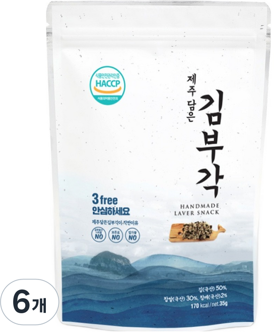제철진미 제주담은 수제 김부각, 35g, 6개