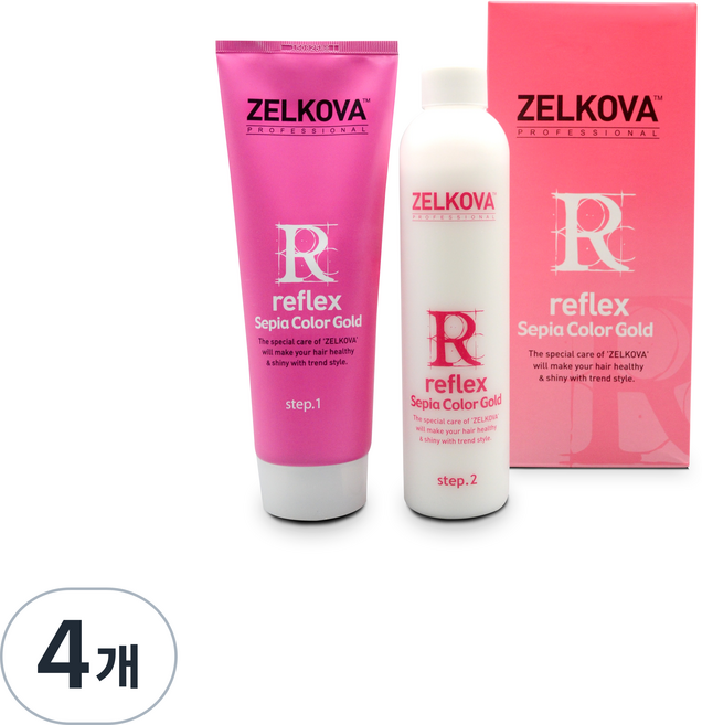 리플렉스 세피아 컬러 골드 염색약 220ml, 자연갈색 4N, 4개