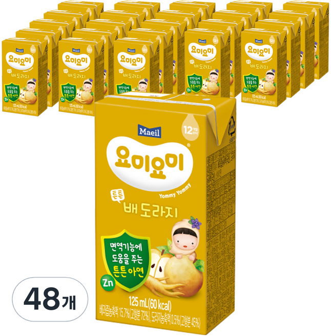 Maeil 孩童桔梗梨汁, 125ml, 48入