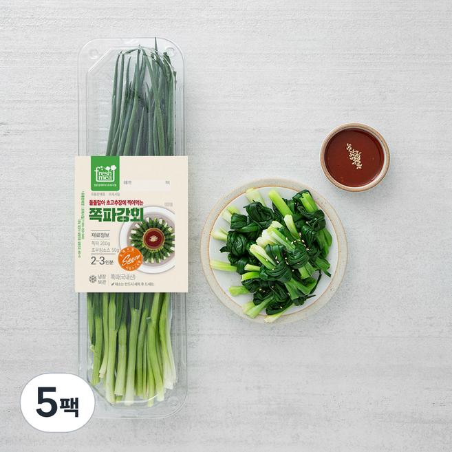 프레시밀 돌돌말아 초고추장에 찍어먹는 쪽파강회, 250g, 5팩