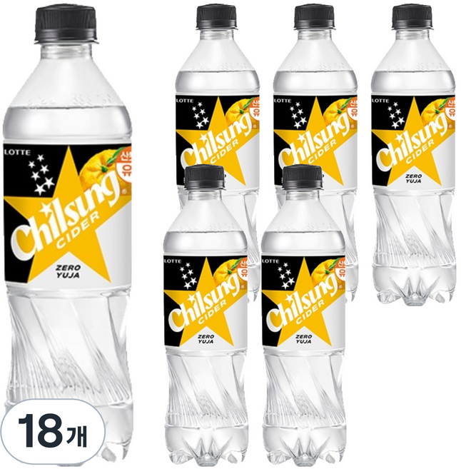 칠성사이다 제로 유자, 18개, 500ml