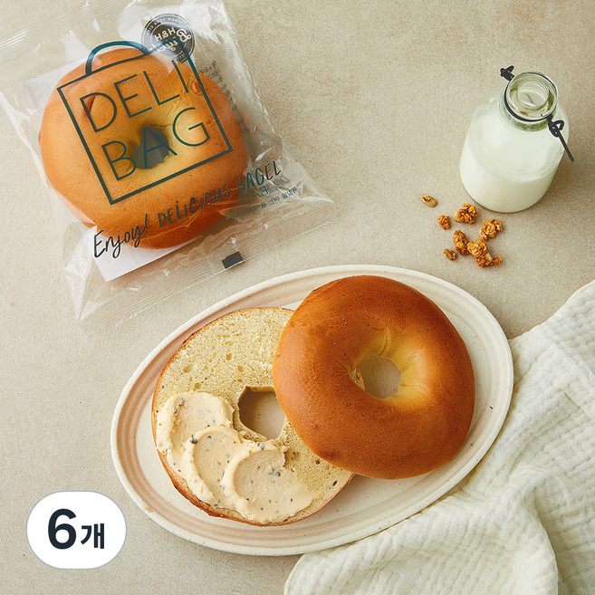델리백 플레인 베이글, 115g, 6개, 1개입