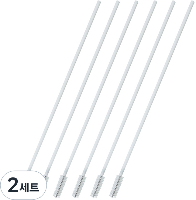 베이비베어 빨대솔 대롱형 6p, 2세트, 화이트