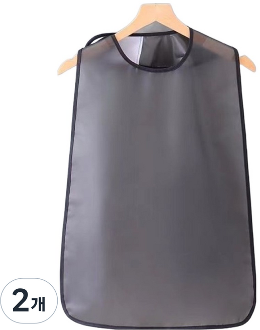 다퍼남 TPU 방수 턱받이, 블랙, 2개