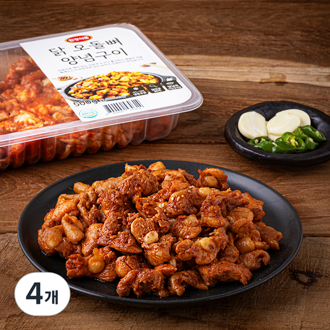 한강씨엠 닭 오돌뼈 양념구이, 500g, 4개