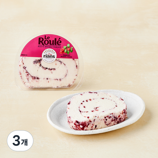 룰레 크랜베리 치즈, 125g, 3개, 1개입