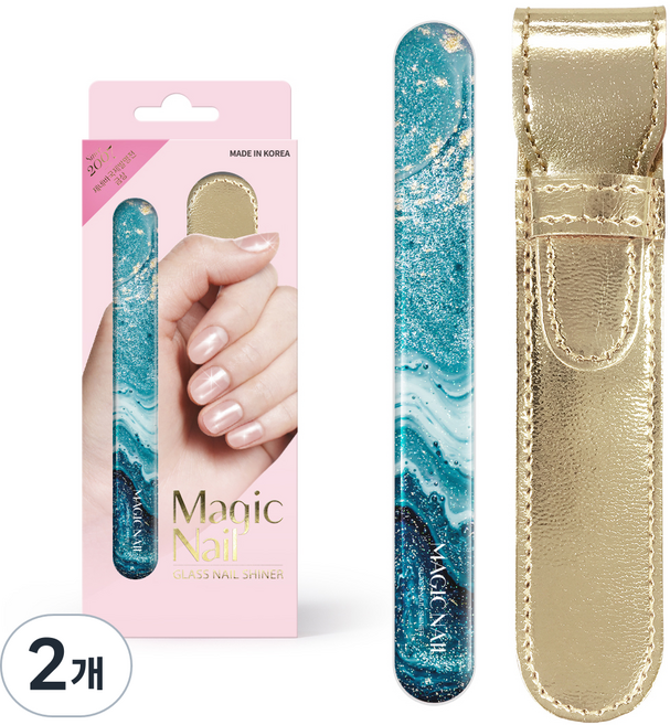 매직네일 글라스 네일 샤이너, N18 블루오션, 2개