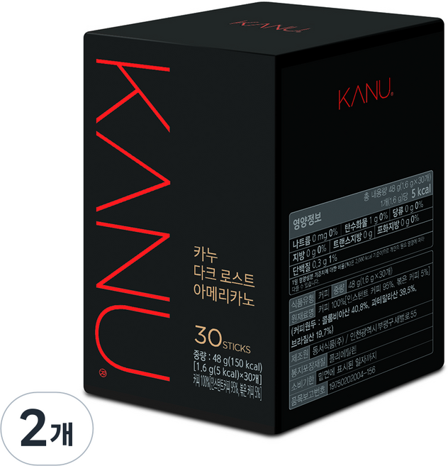 카누 다크 로스트 아메리카노 원두커피믹스, 1.6g, 30개입, 2개