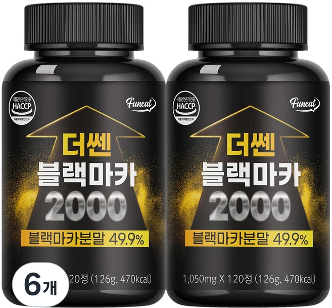 퍼니트 더쎈 블랙마카 2000, 120정, 6개 - 쿠팡