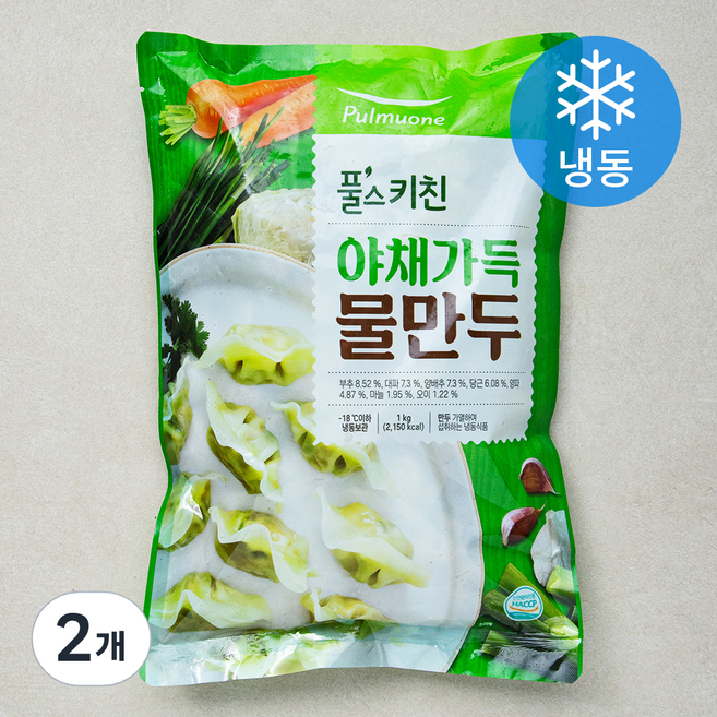 풀무원 풀스키친 야채가득 물만두 (냉동), 1kg, 2개
