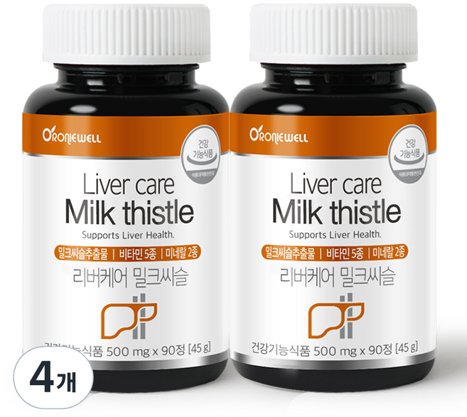 로니웰 리버케어 밀크씨슬, 90정, 4개