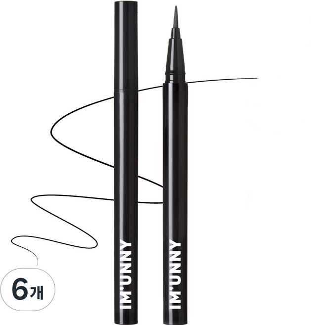 아임유니 스키니 핏 펜 아트 리퀴드 아이라이너, A01 킬블랙, 6개