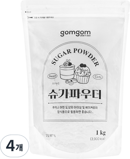곰곰 슈가파우더, 1kg, 4개