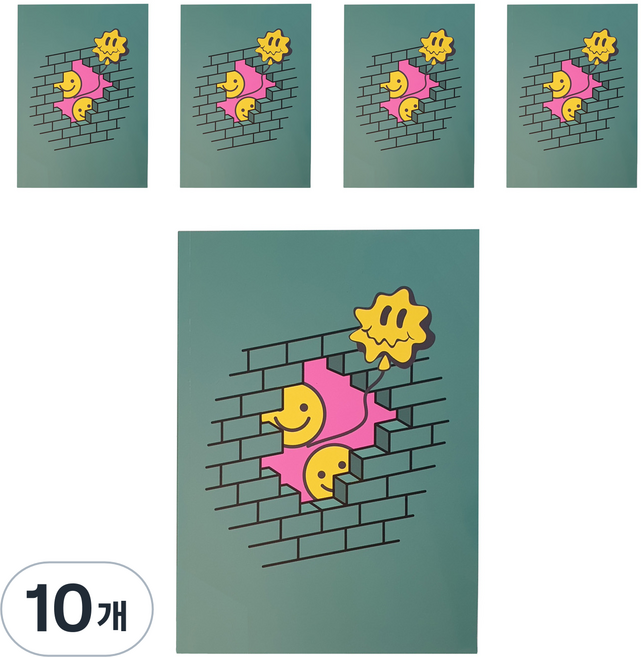 몬스타 벽돌 8칸 노트, 다크그린, 10개