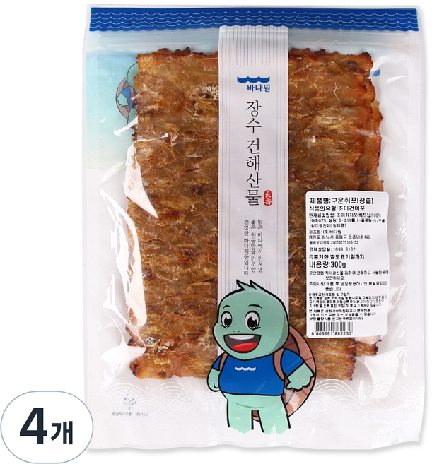 Badaone 烤長條魚乾, 300g, 4個