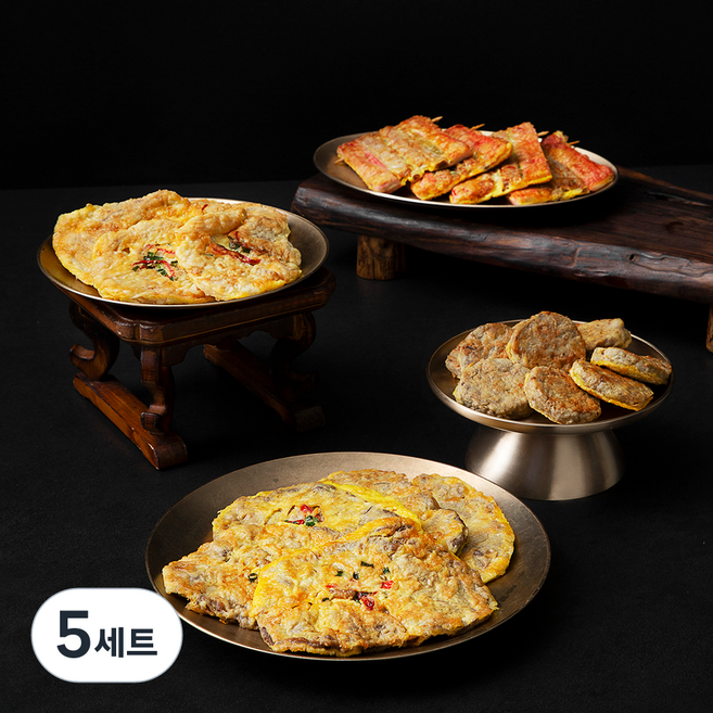 비움반찬 소고기육전 250g + 꼬지전 400g + 동태전 350g + 동그랑땡 300g 명절전 세트, 5세트