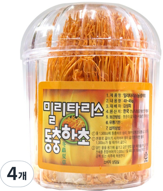 동광한방몰 밀리타리스 동충하초 국내산, 40g, 4개