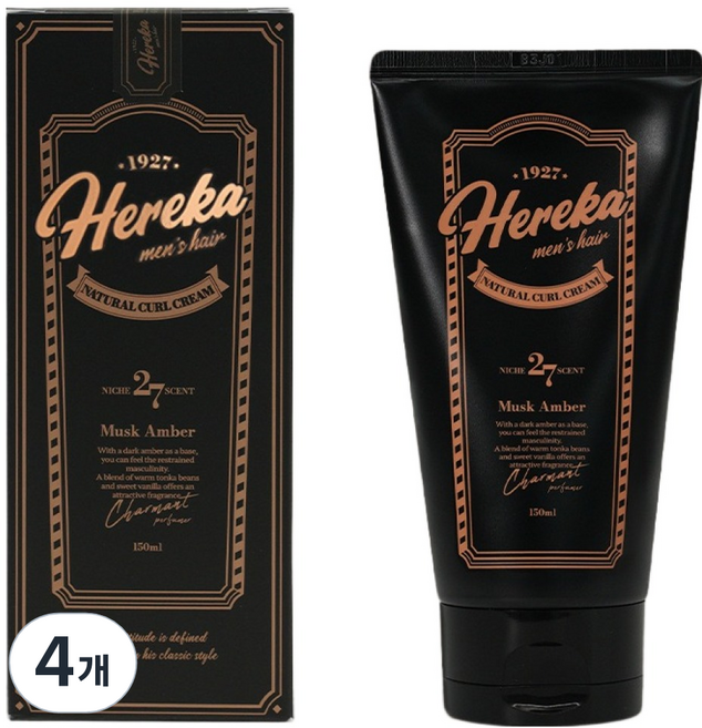 헤레카 텍스쳐 내추럴 컬크림 머스크엠버향, 150ml, 4개