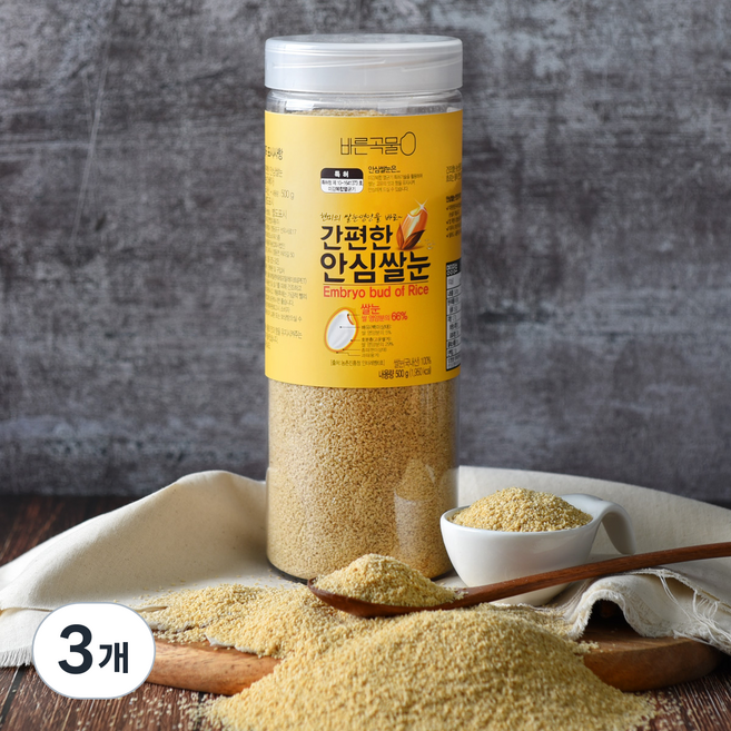 바른곡물 간편한 안심쌀눈, 500g, 3개