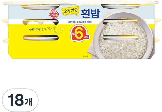 오뚜기 오뚜기밥 흰밥, 210g, 18개