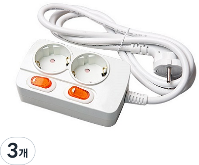 메이프 개별 스위치형 멀티탭 2구, 4.5m, 랜덤 발송, 3개