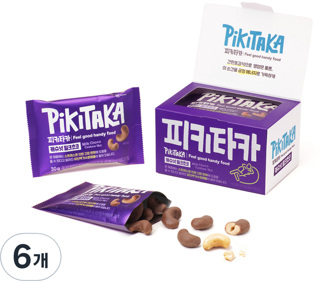 피키타카 캐슈넛 밀크초코, 150g, 6개