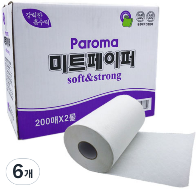파로마 미트페이퍼 키친타올, 200매, 6개