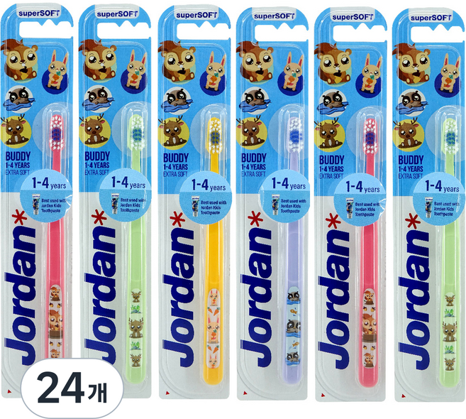 조르단 버디1 유아 칫솔, 랜덤 발송, 1개입, 24개
