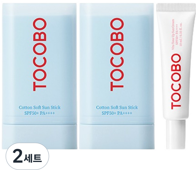 토코보 코튼 소프트 선스틱 SPF50+ PA++++ 19g x 2p + 비타 톤업 선크림 10ml 세트, 2개