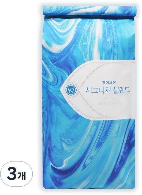 웨이브온커피 시그니처 블랜드 원두 커피, 프렌치프레스(굵음), 1kg, 3개