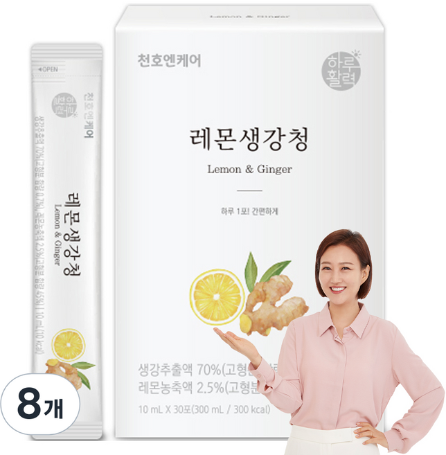 하루활력 레몬생강청, 300ml, 8개