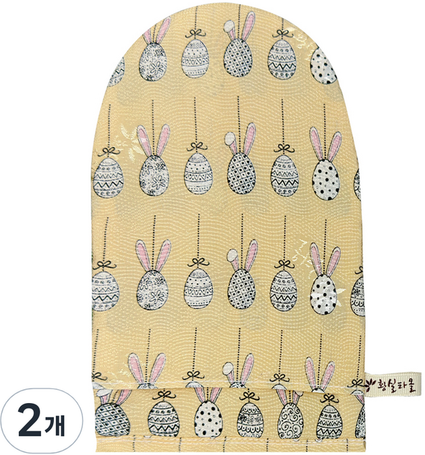 황실타올 꿈꾸는 계란 인견 때타올 장갑형, 혼합색상, 1개입, 2개