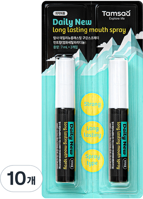 탐사 데일리뉴 롱래스팅 구강 스프레이 아이스민트, 7ml, 10개