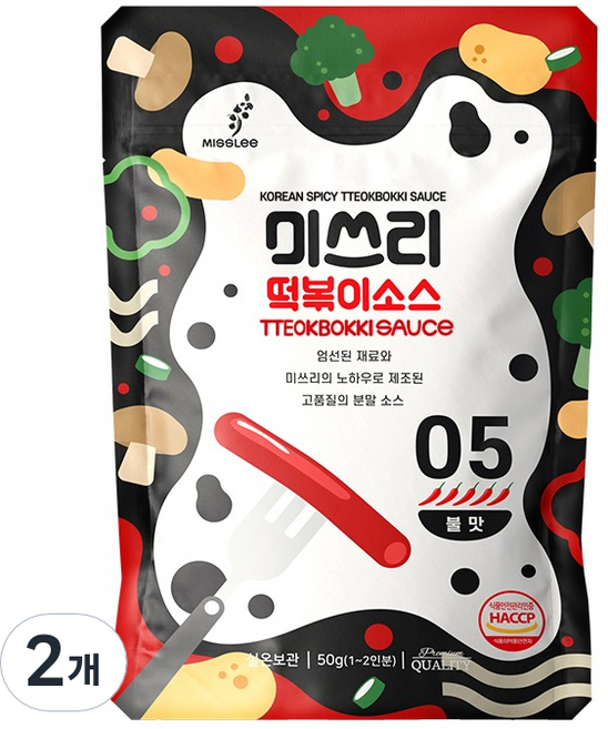 미쓰리 떡볶이소스 05번 불맛, 50g, 2개