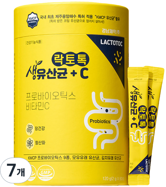 락토톡 생유산균 비타민C 60포, 120g, 7개