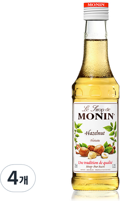 모닌 헤이즐넛 시럽, 250ml, 4개